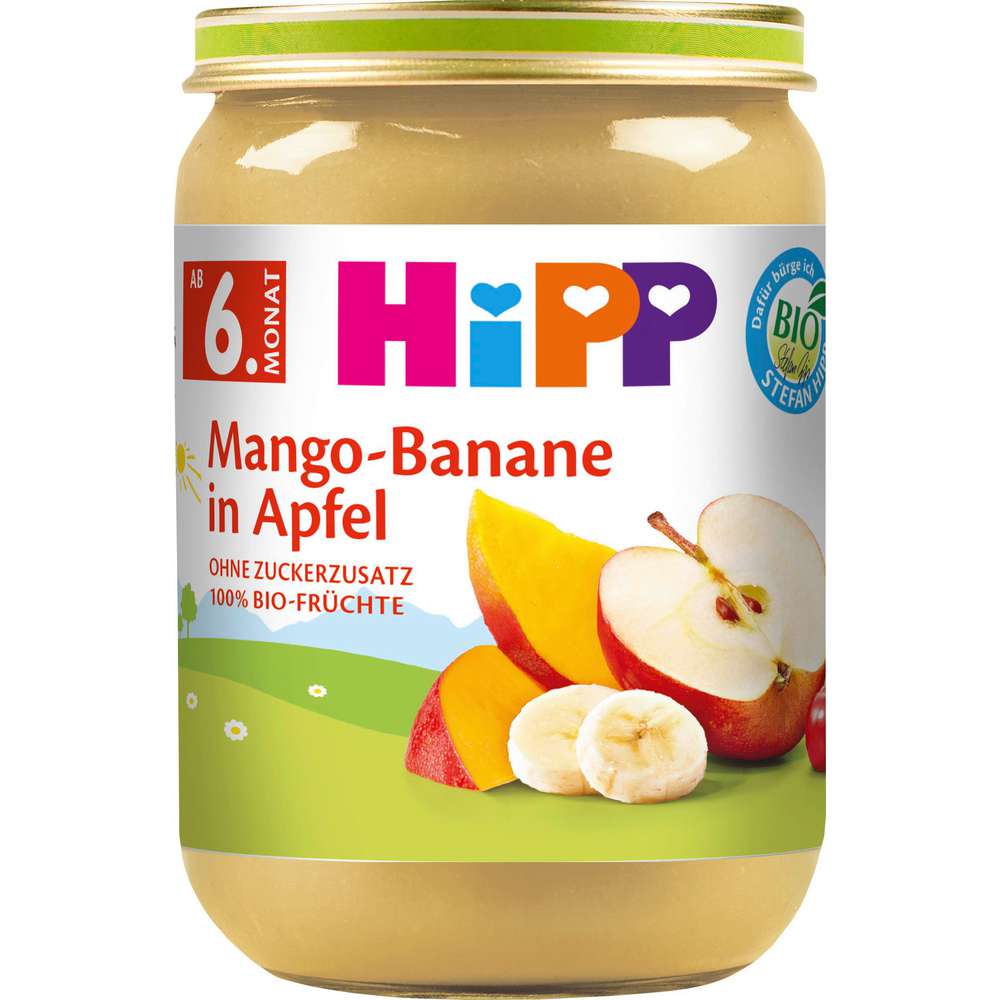 Produktabbildung Hipp Babynahrung Früchtebrei, Mango/Banane/Apfel