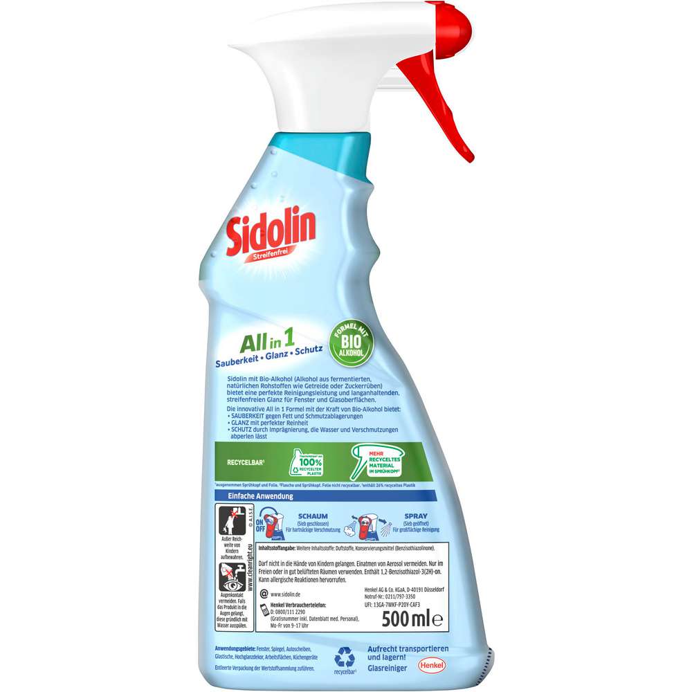 Produktabbildung Sidolin Glasreiniger Streifenfrei, Cristal