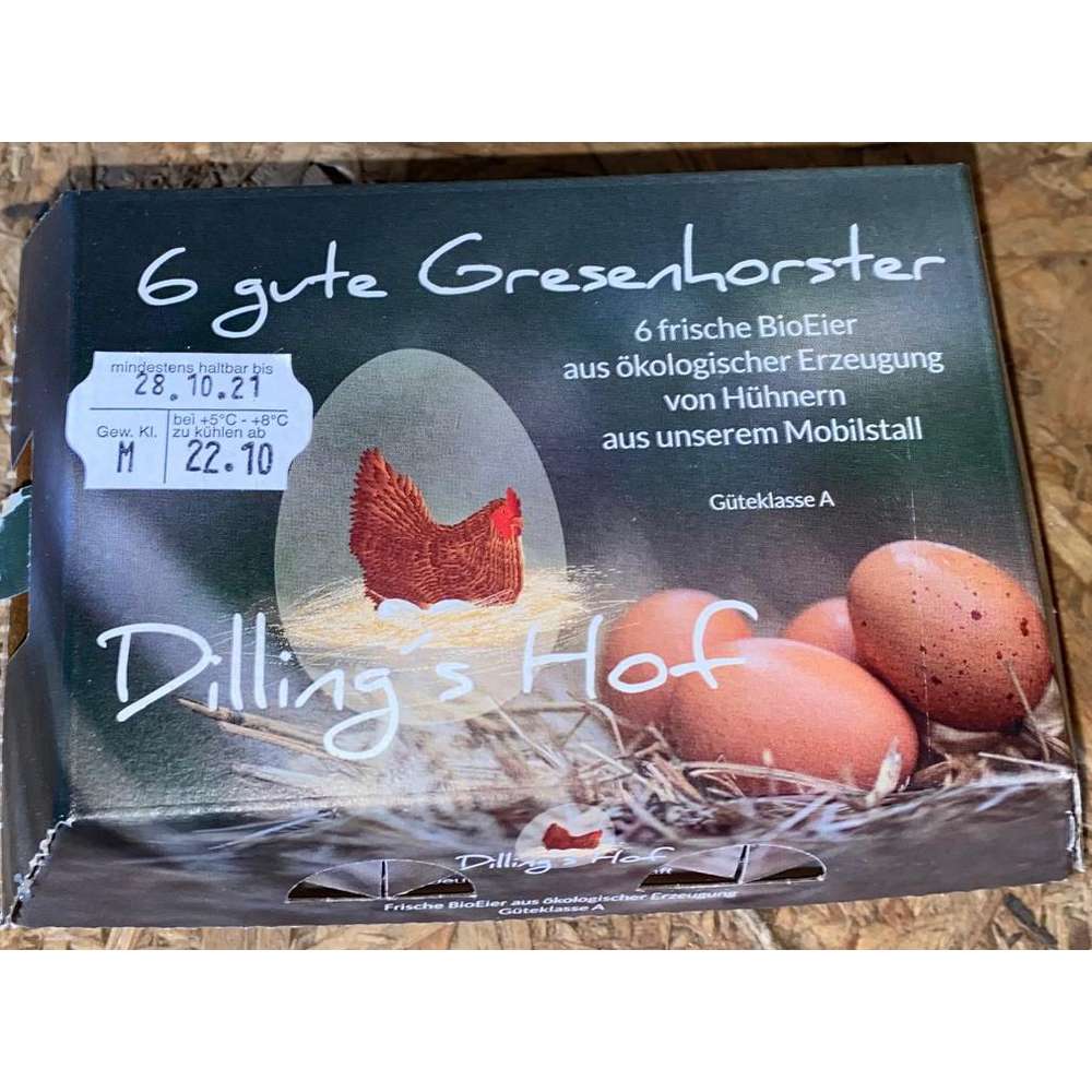 Produktabbildung Dilling's Hof Bio Eier, Gresenhorster