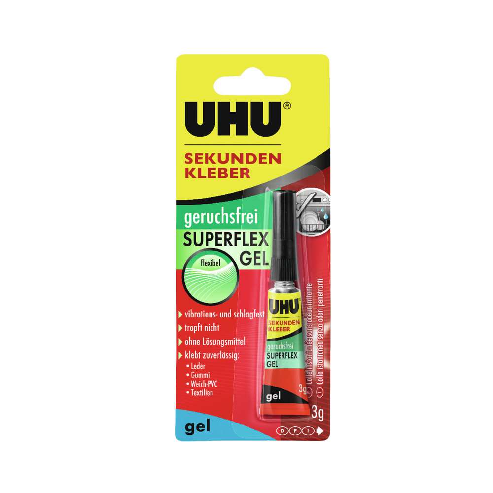 Produktabbildung UHU Sekundenkleber geruchsfrei, SUPERFLEX GEL 3g