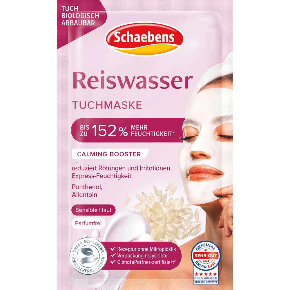 Produktabbildung Schaebens Tuchmaske Reiswasser