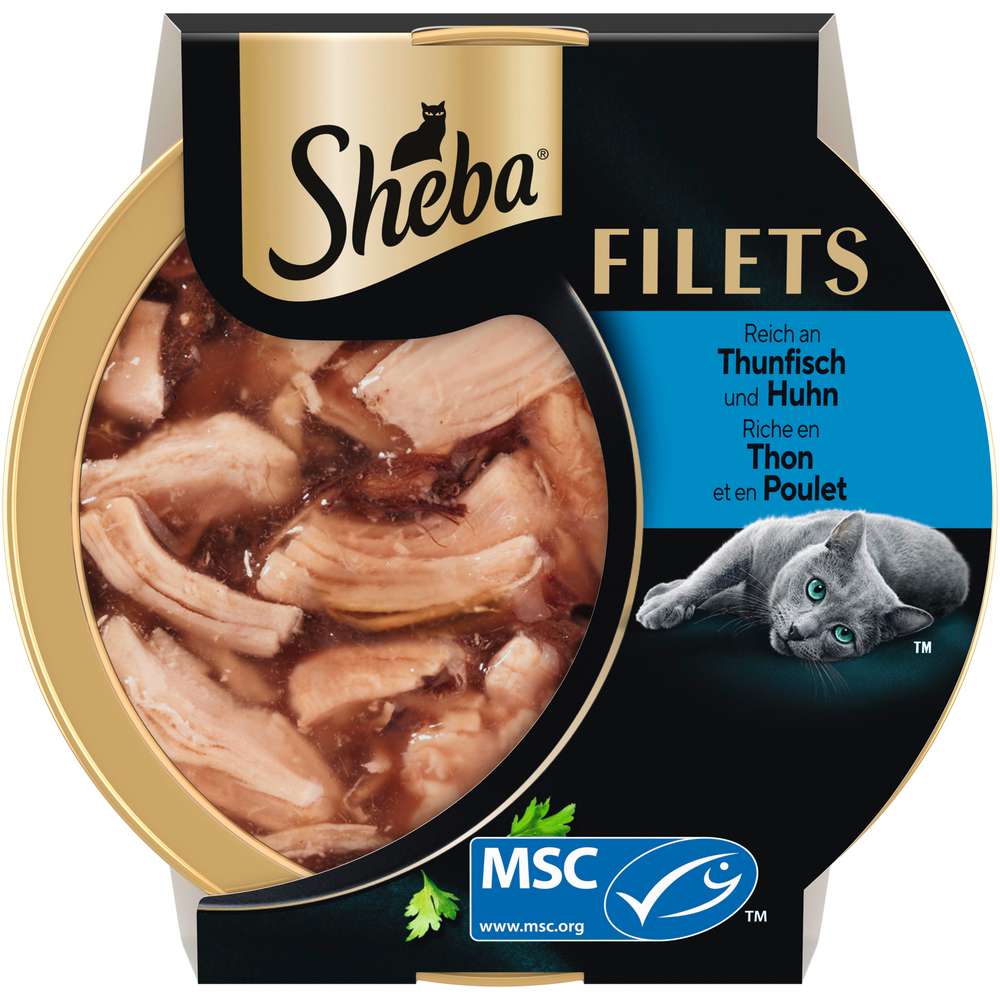 Produktabbildung Sheba Katzen-Nassfutter, Filets Huhn + Thunfisch