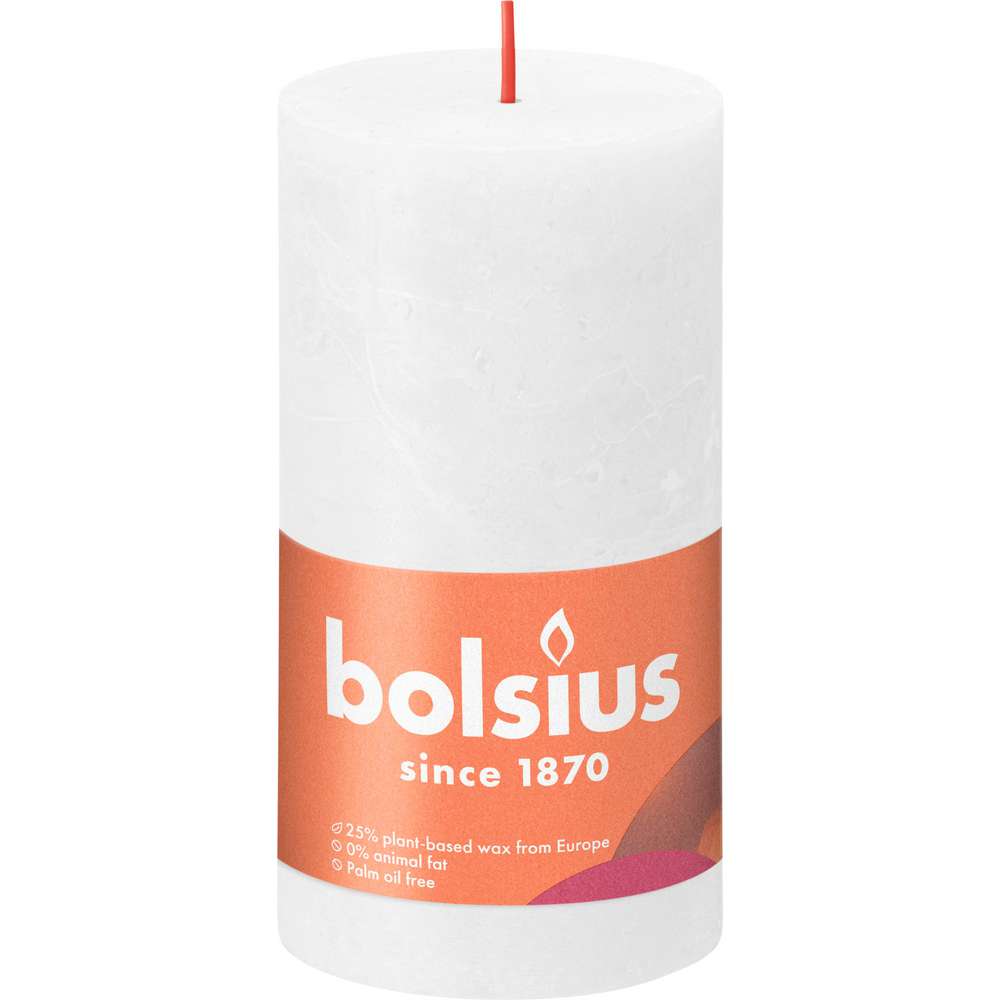 Produktabbildung Bolsius Rustik Kerze 13x6,8cm, wolkiges weiß