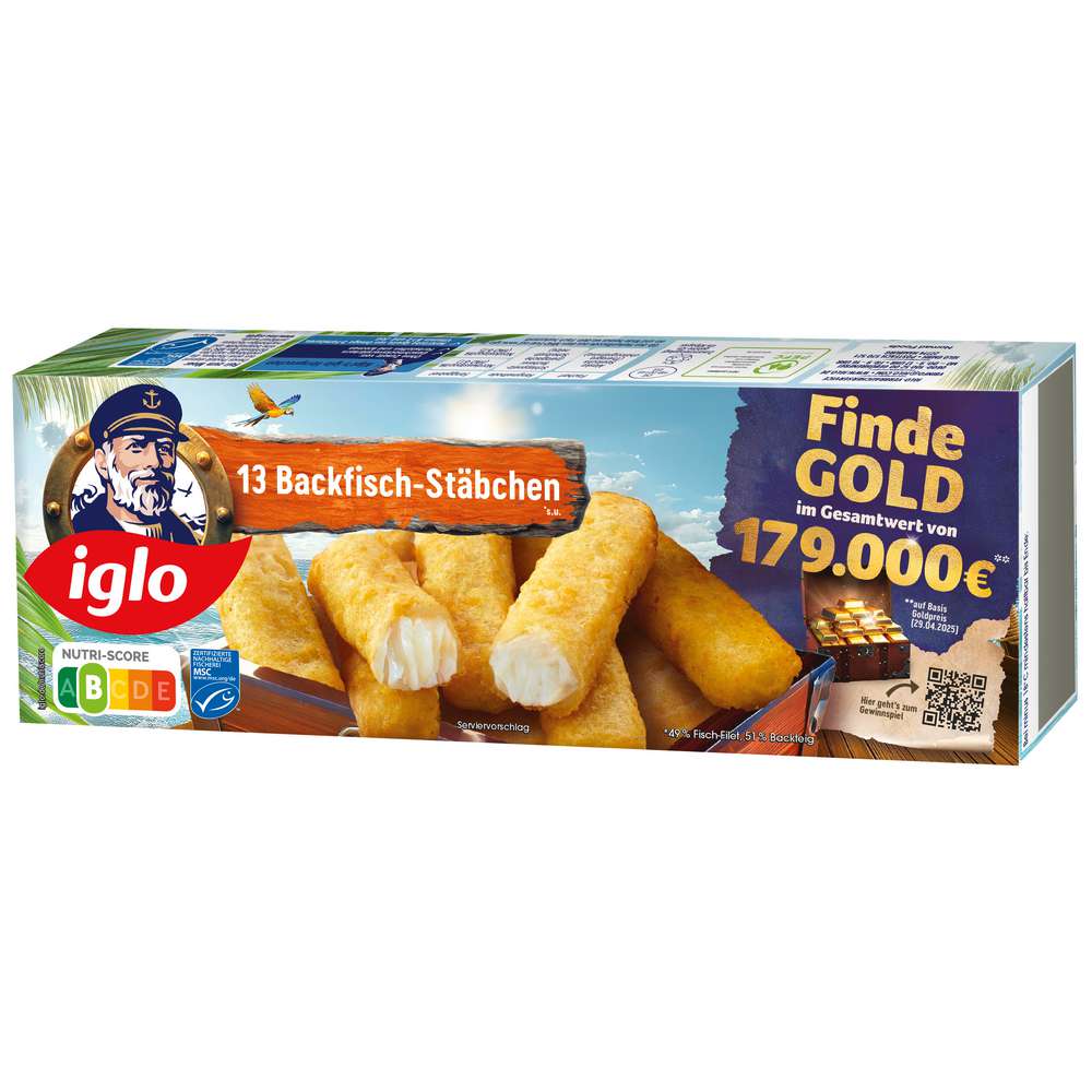 Produktabbildung Iglo Backfisch-Stäbchen, tiefgekühlt