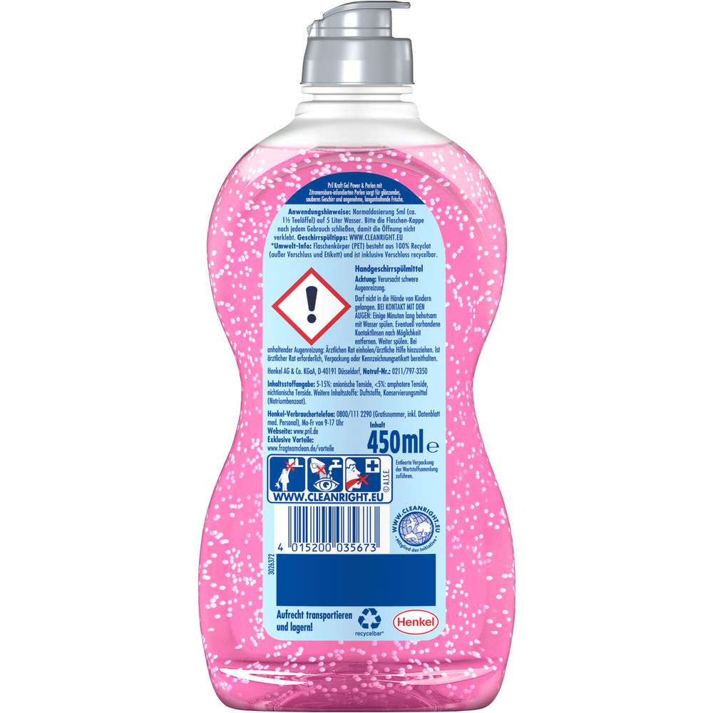 Produktabbildung Pril Geschirrspülmittel Kraftgel, Power & Perlen
