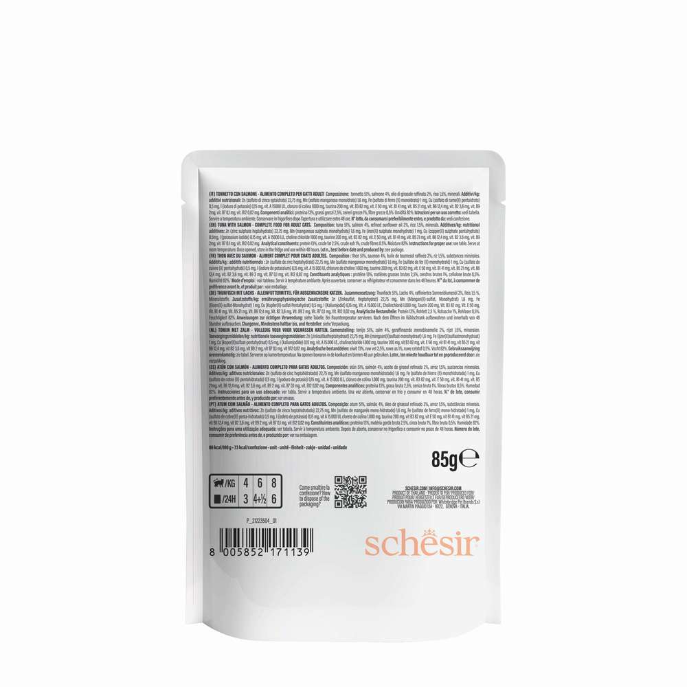 Produktabbildung Schesir Katzen-Nassfutter Adult, Thunfisch/Lachs