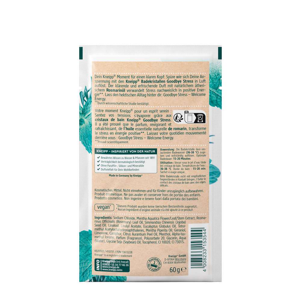 Produktabbildung Kneipp Badezusatz Goodbye Stress, Wasserminze/Rosmarin