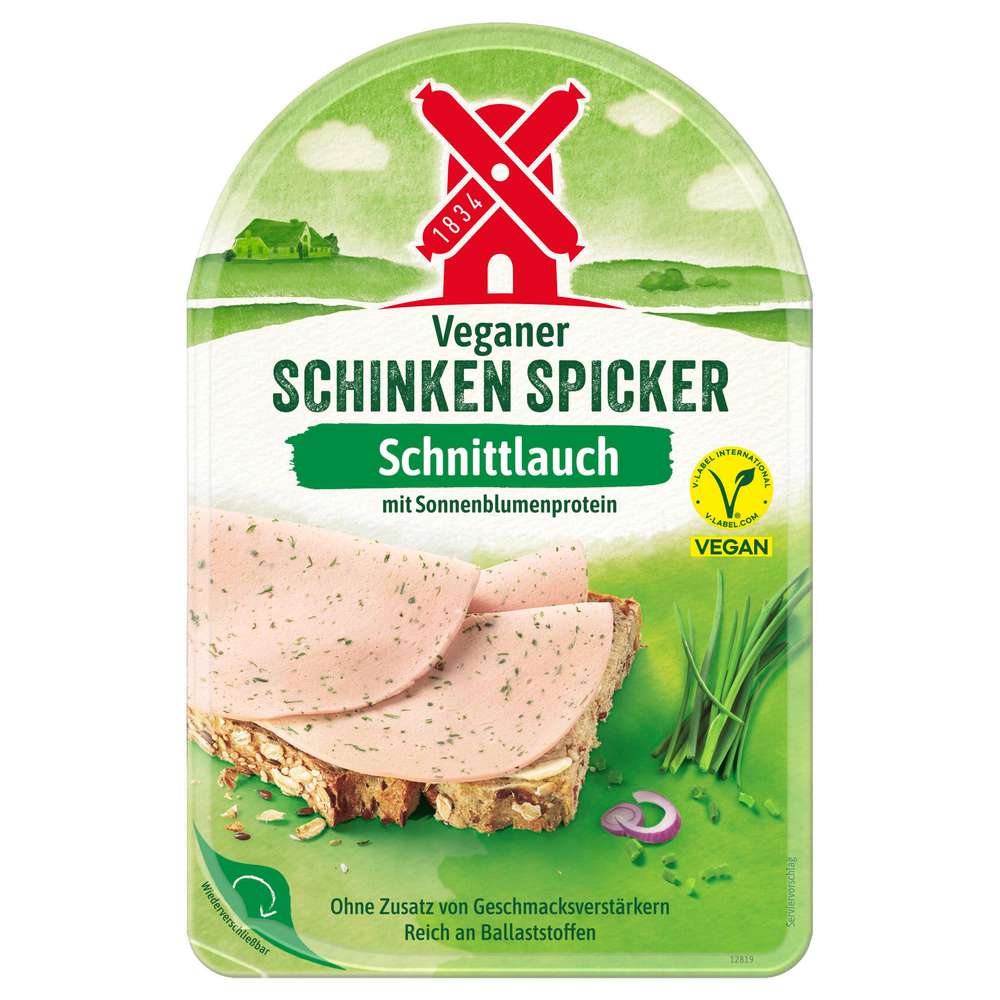 Produktabbildung Rügenwalder Mühle Brotaufschnitt Veganer Schinken Spicker, Schnittlauch