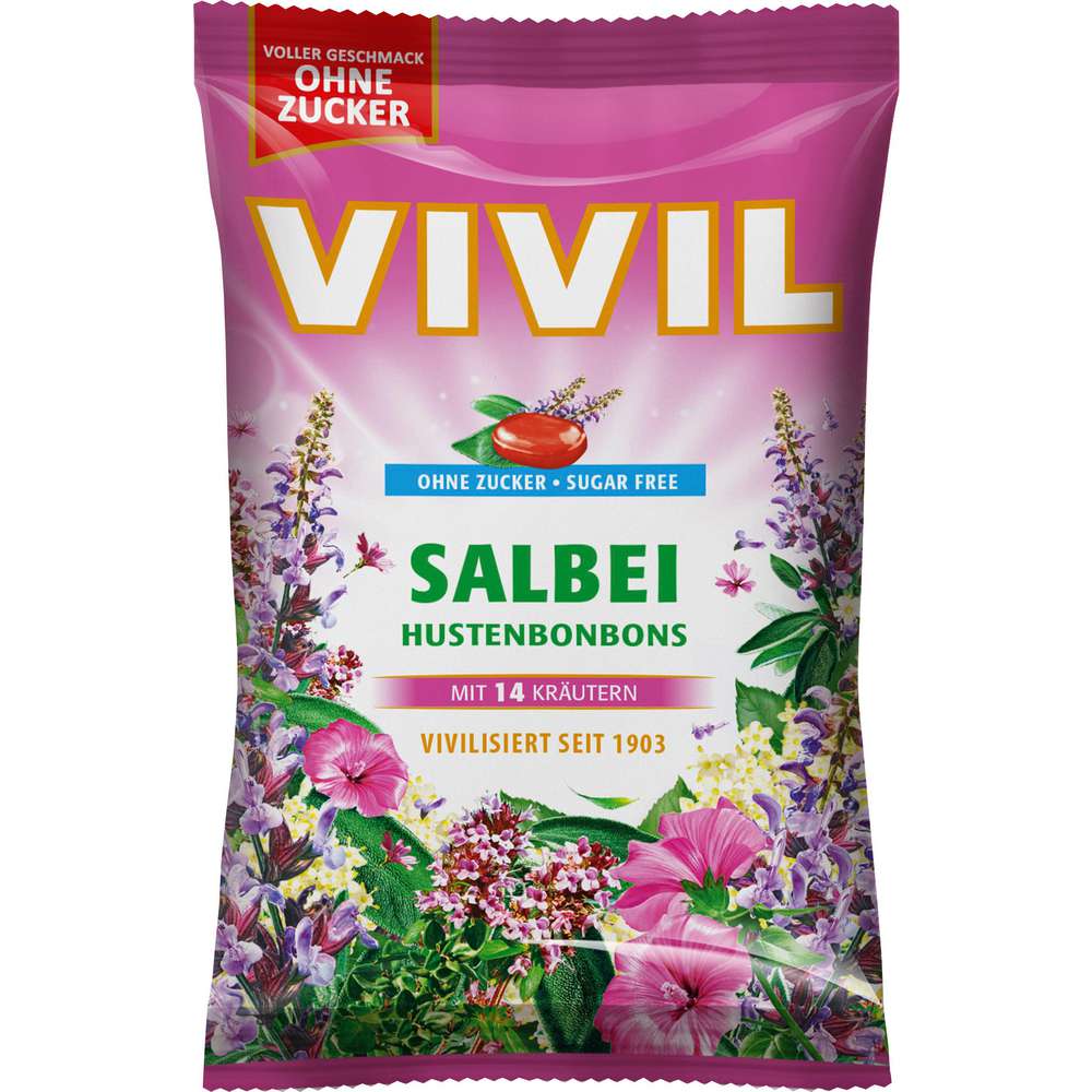 Produktabbildung Vivil Hustenbonbons, Salbei, ohne Zucker