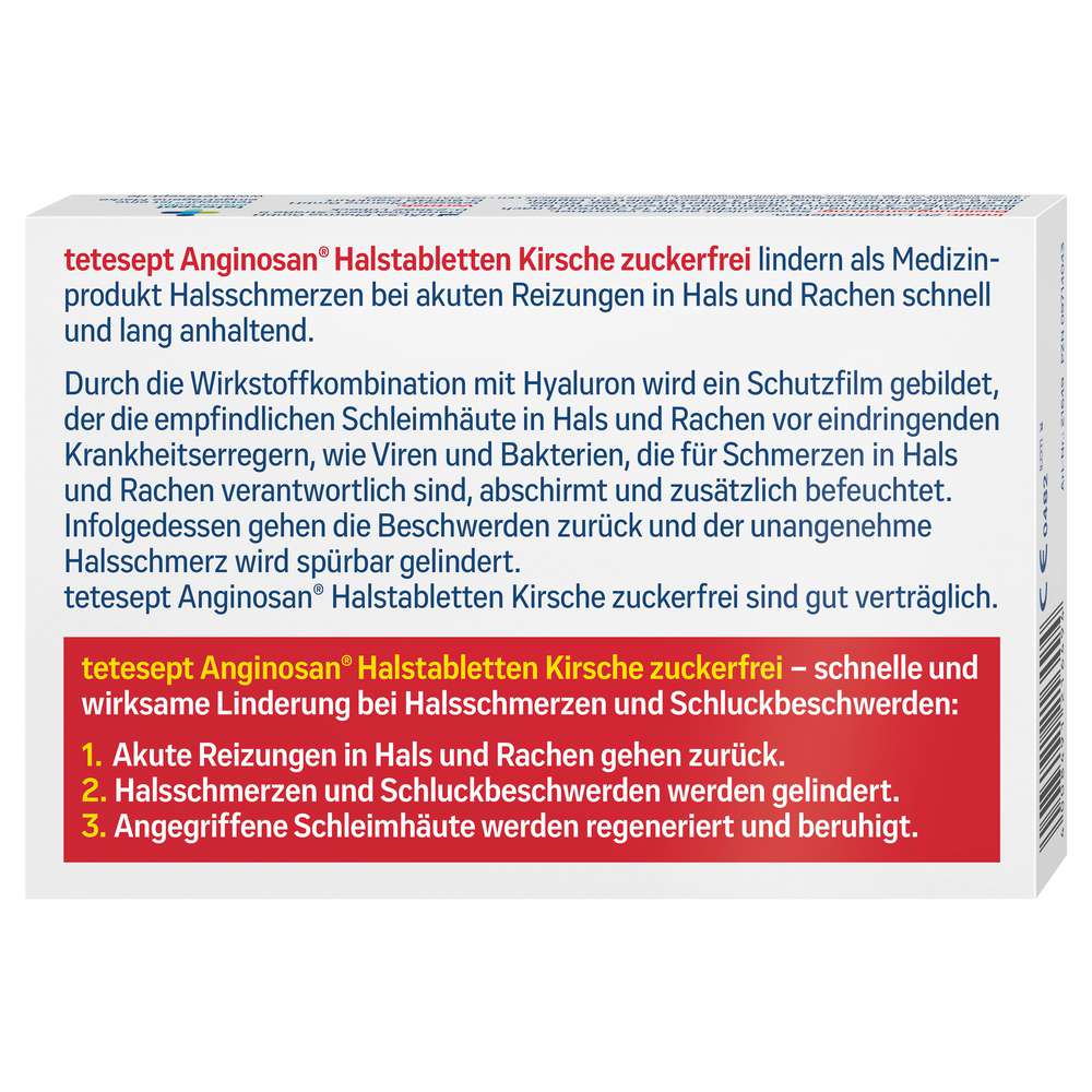 Produktabbildung tetesept Anginosan Halstabletten Kirsche, zuckerfrei