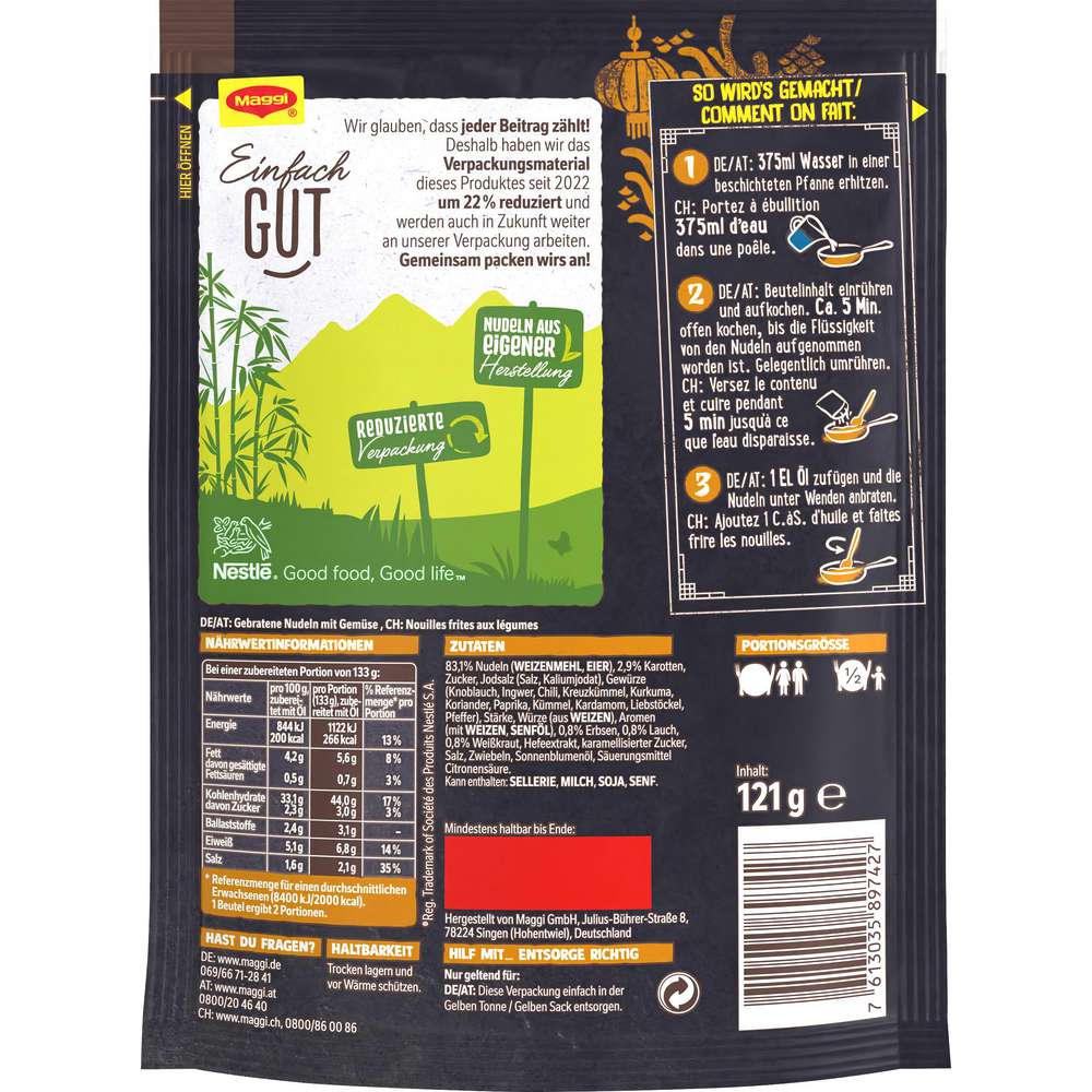 Produktabbildung Maggi Magic Asia gebratene Nudeln mit Gemüse