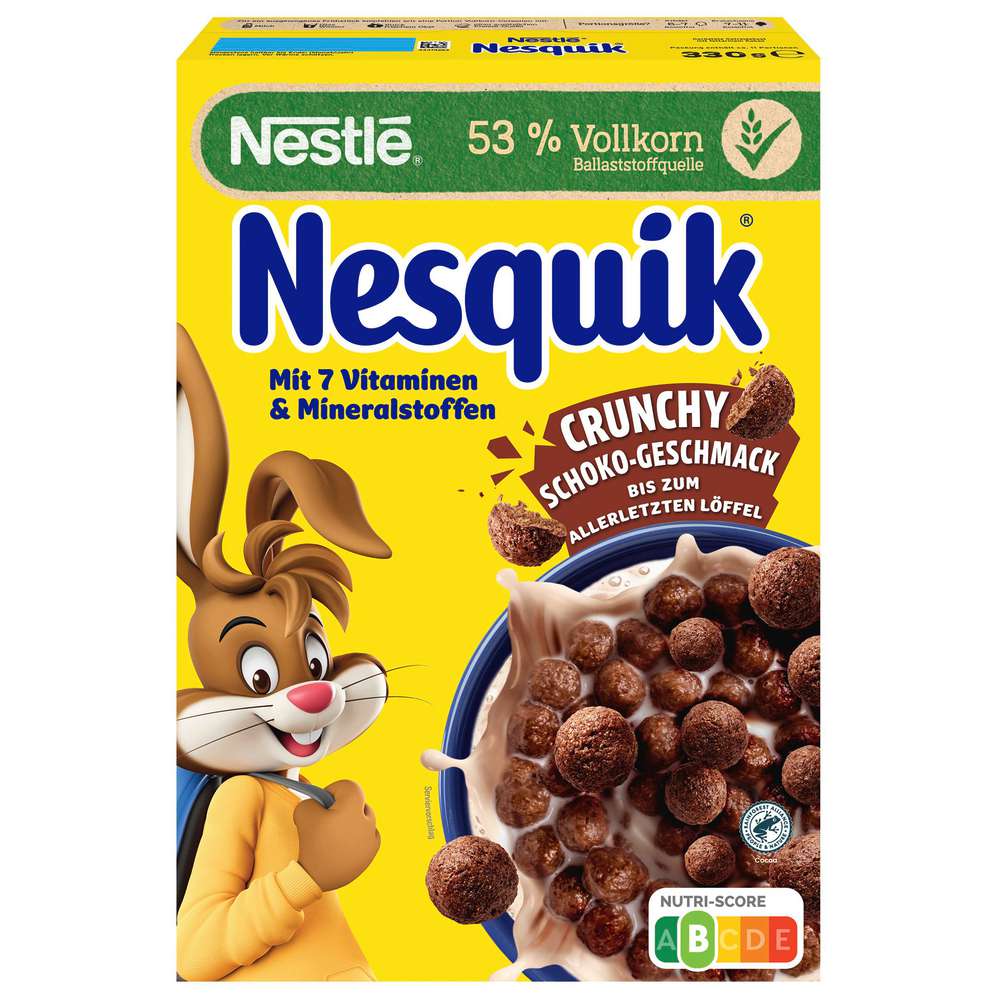 Produktabbildung Nesquik Knusper-Frühstück, Schoko Cerealien mit Vollkorn