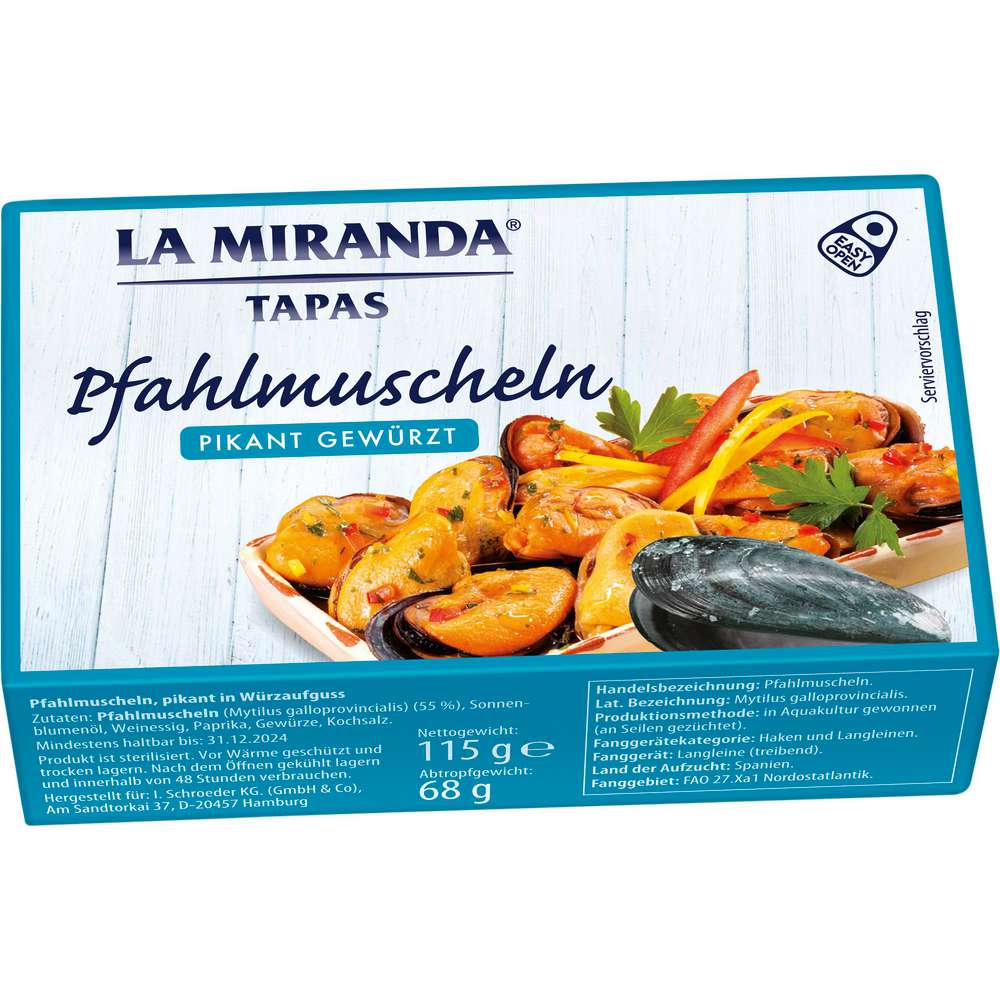 Produktabbildung La Miranda Pfahlmuscheln, pikant gewürzt