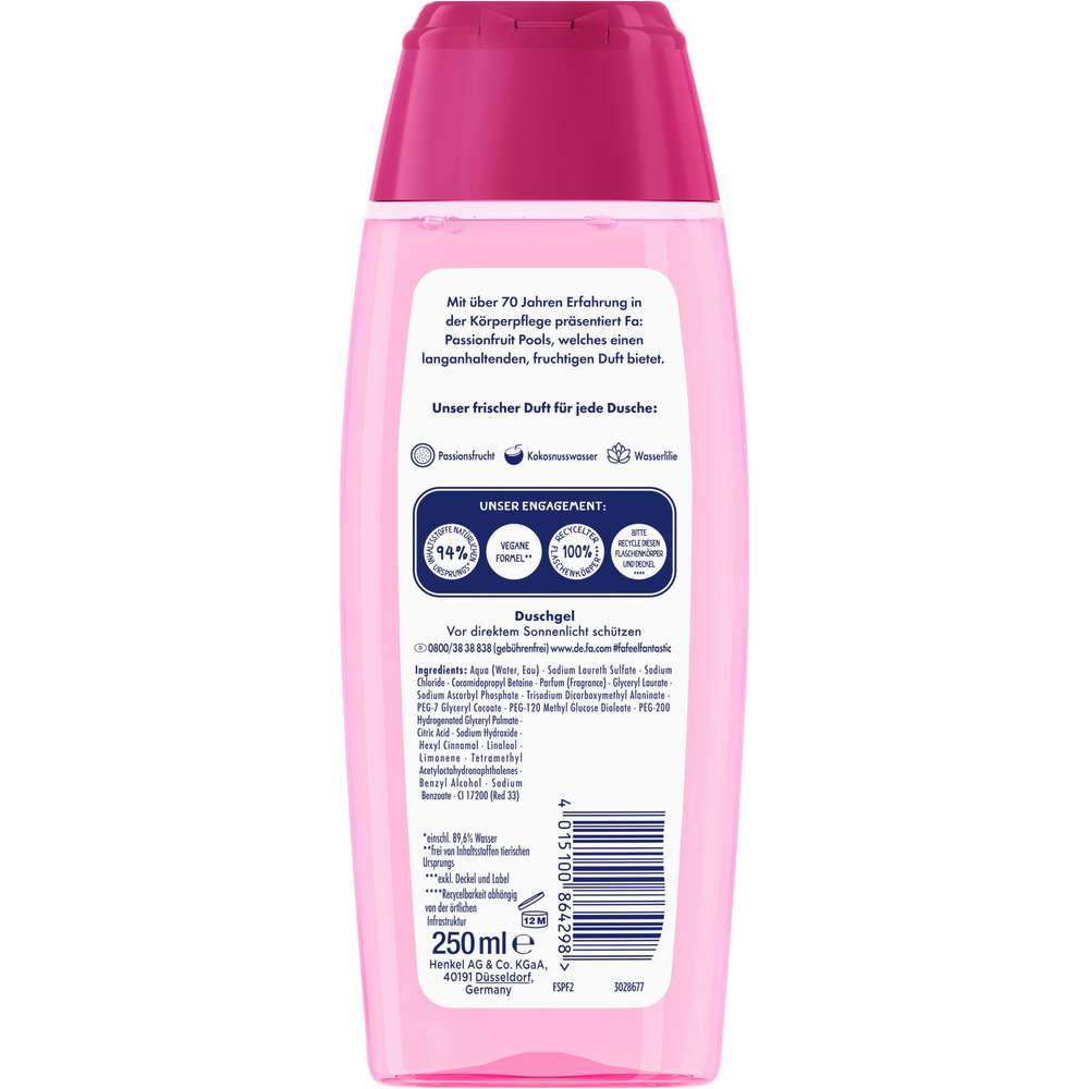 Produktabbildung Fa Duschgel, Passionfruit Pools