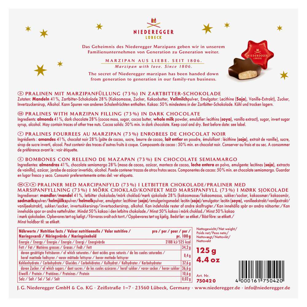 Produktabbildung Niederegger Marzipan Weihnachtsstern