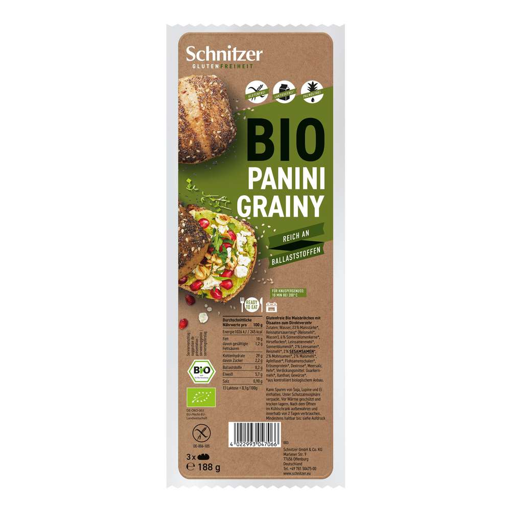 Produktabbildung Schnitzer Bio Panini, Grainy