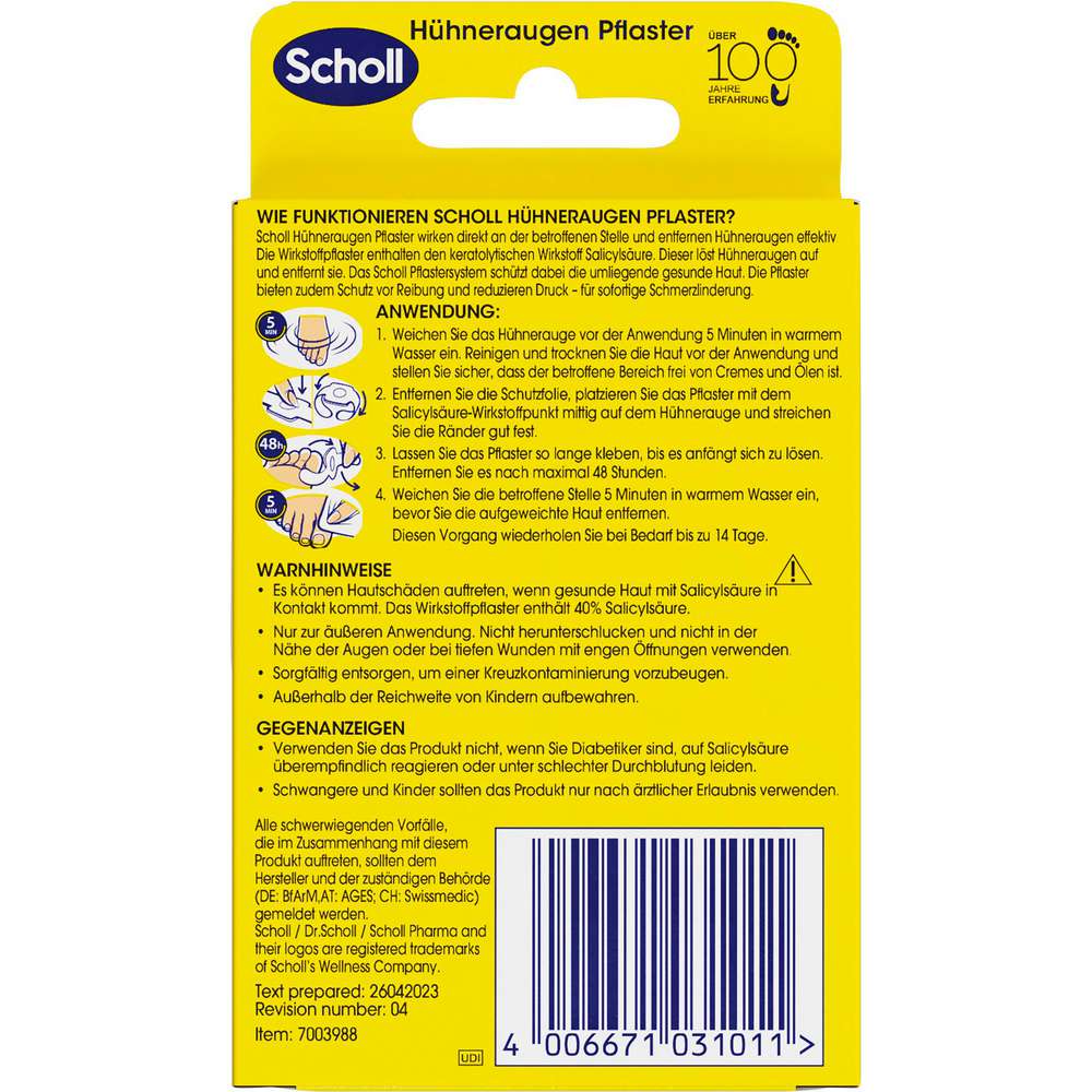 Produktabbildung Scholl Hühneraugenpflaster, 4 Stück