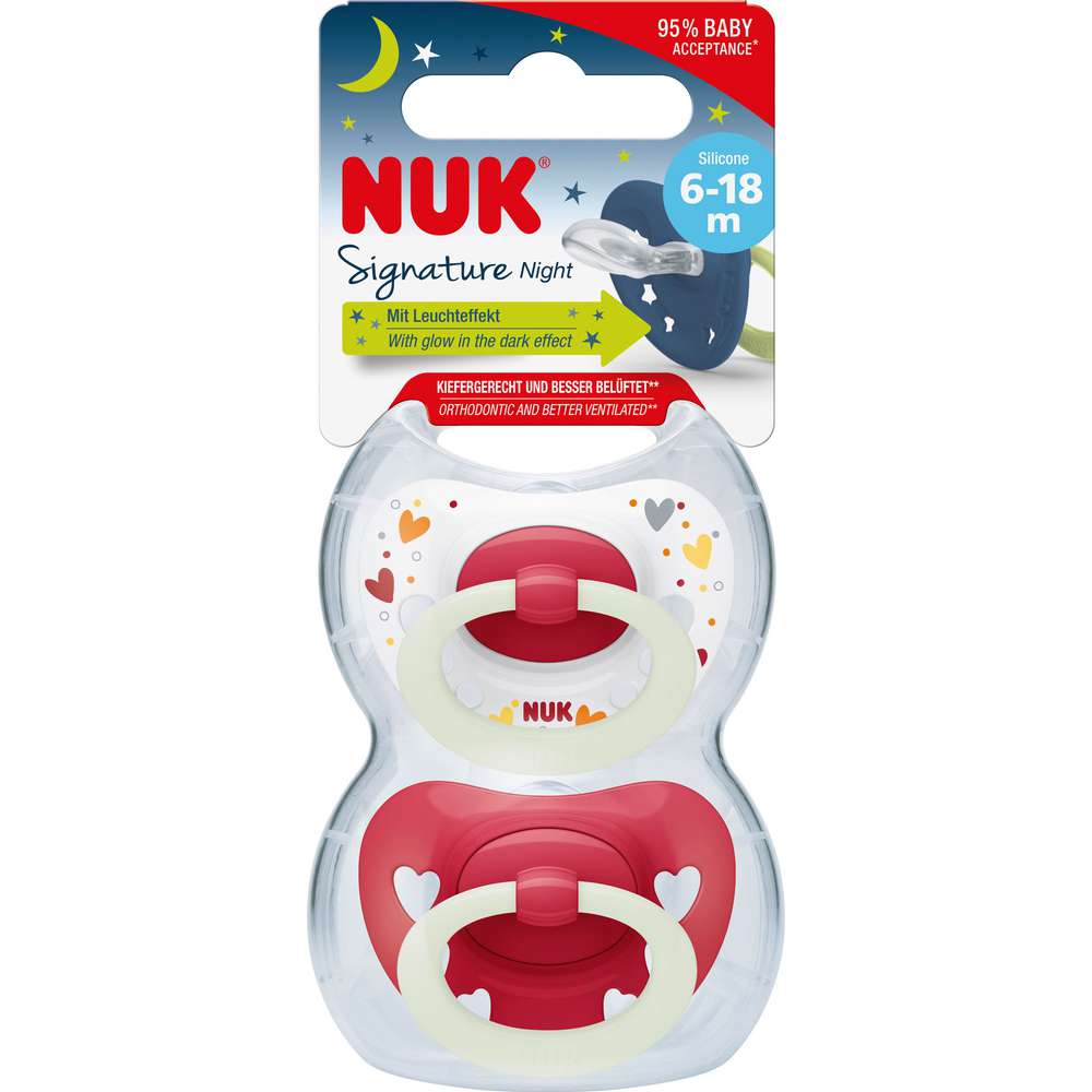 Produktabbildung Nuk Beruhigungssauger Signature Night, 6-18 Monate