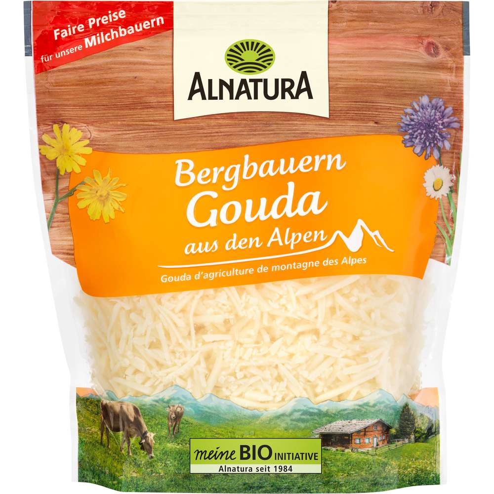 Produktabbildung Alnatura Bio-Gouda, gerieben 150g