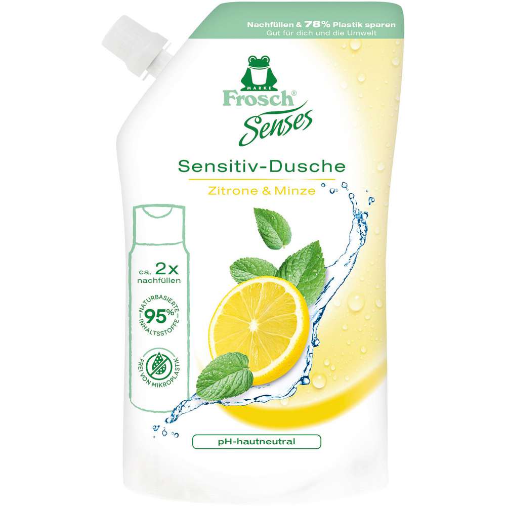 Produktabbildung Frosch Duschgel Sensitiv Nachfüllbeutel, Zitronenminze