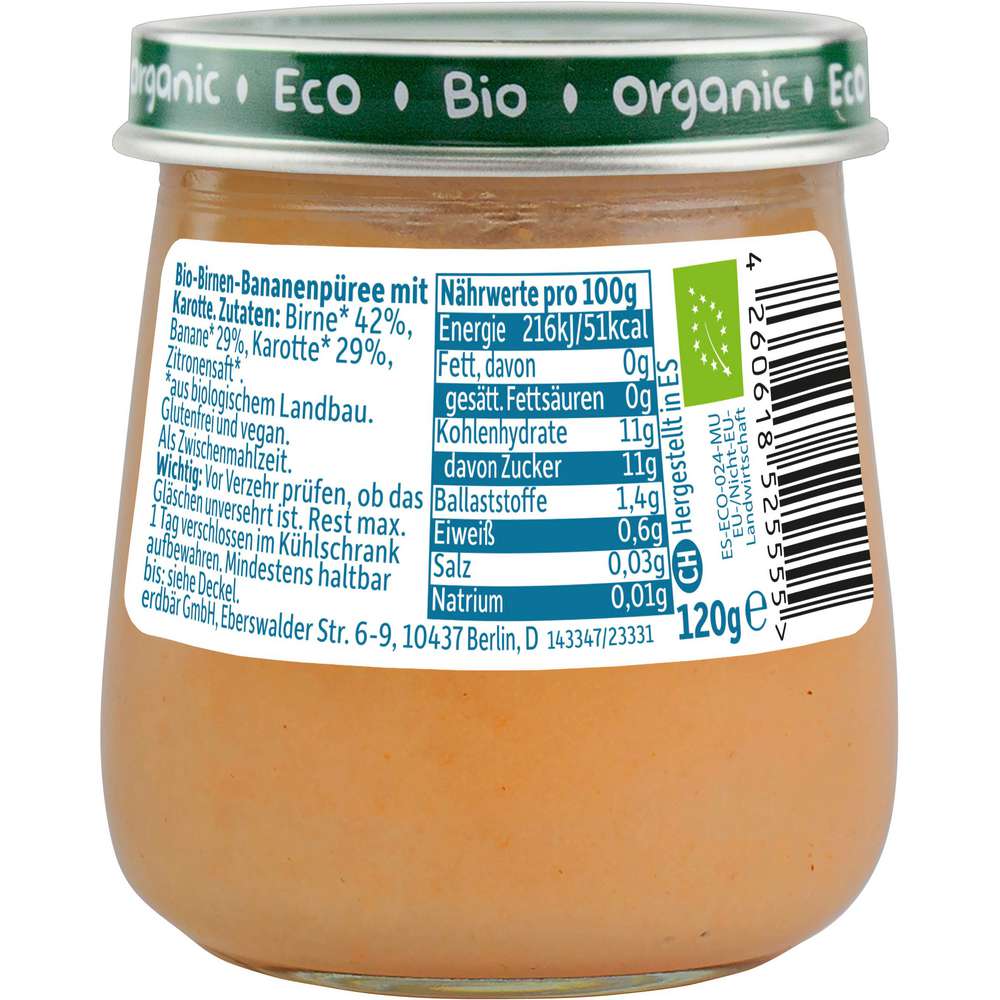 Produktabbildung Freche Freunde Bio Früchte-Gläschen, Birne, Banane & Karotte