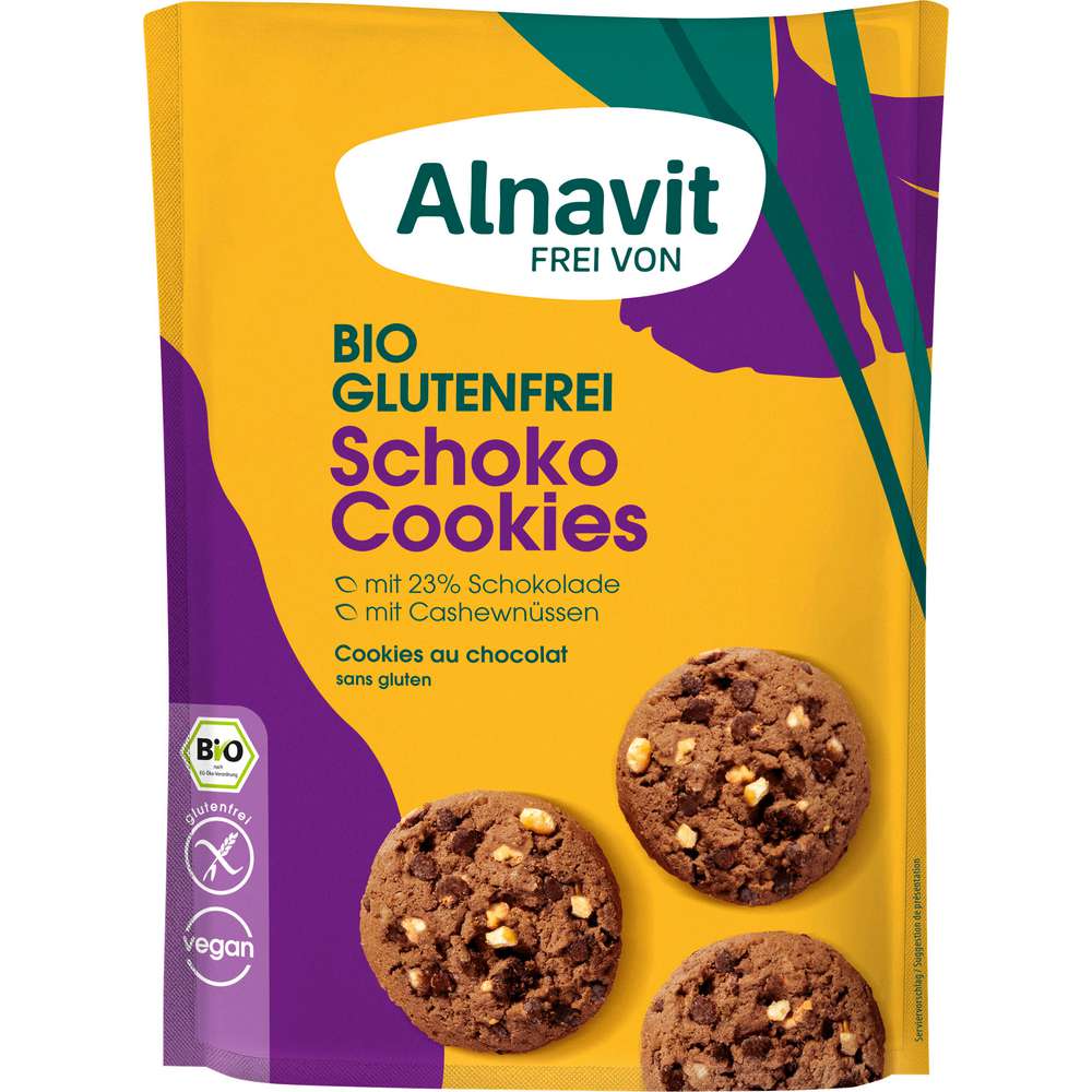 Produktabbildung Alnavit Bio Schoko Cookies, glutenfrei