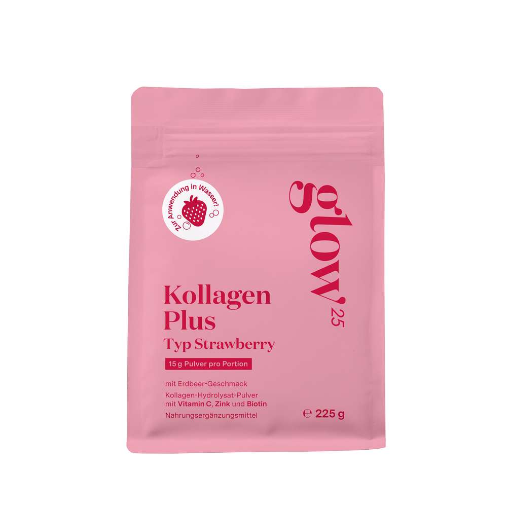 Produktabbildung glow25 Kollagenpulver Plus, Erdbeere