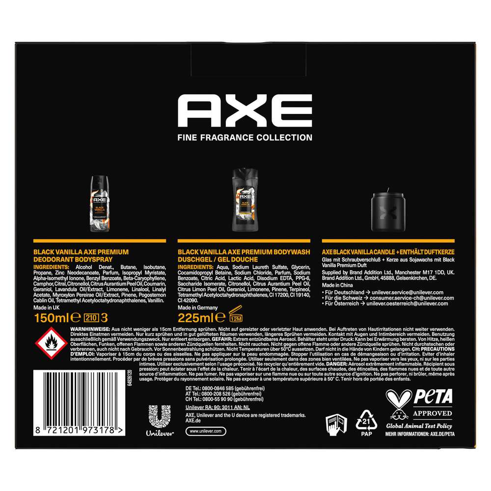 Produktabbildung Axe Geschenk-Set Dark Temptation, Deo/Duschgel/Kerze