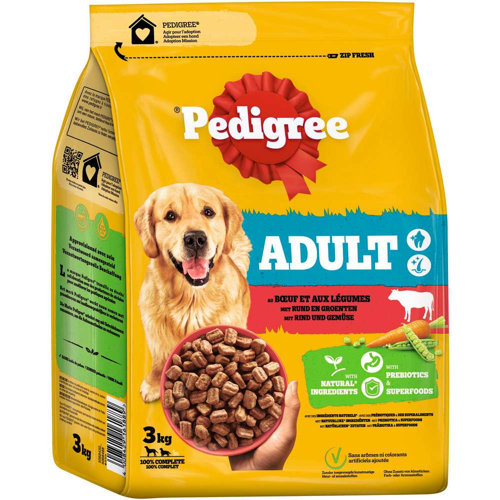 Produktabbildung Pedigree Hunde-Trockenfutter Adult, Rind/Gemüse