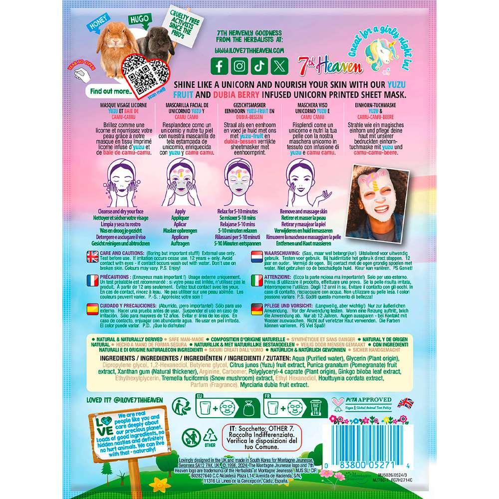 Produktabbildung 7th Heaven Tuchmaske, Unicorn