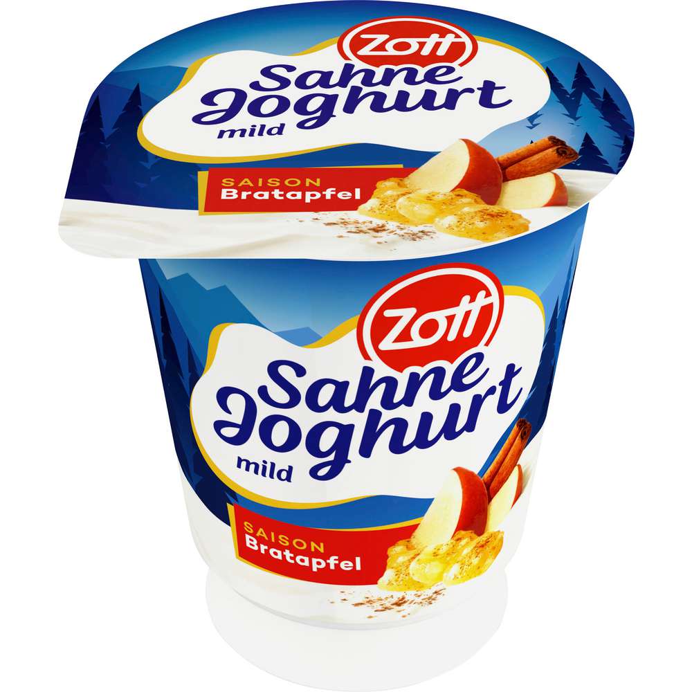 Produktabbildung Zott Sahnejoghurt, Winter Saison, Bratapfel