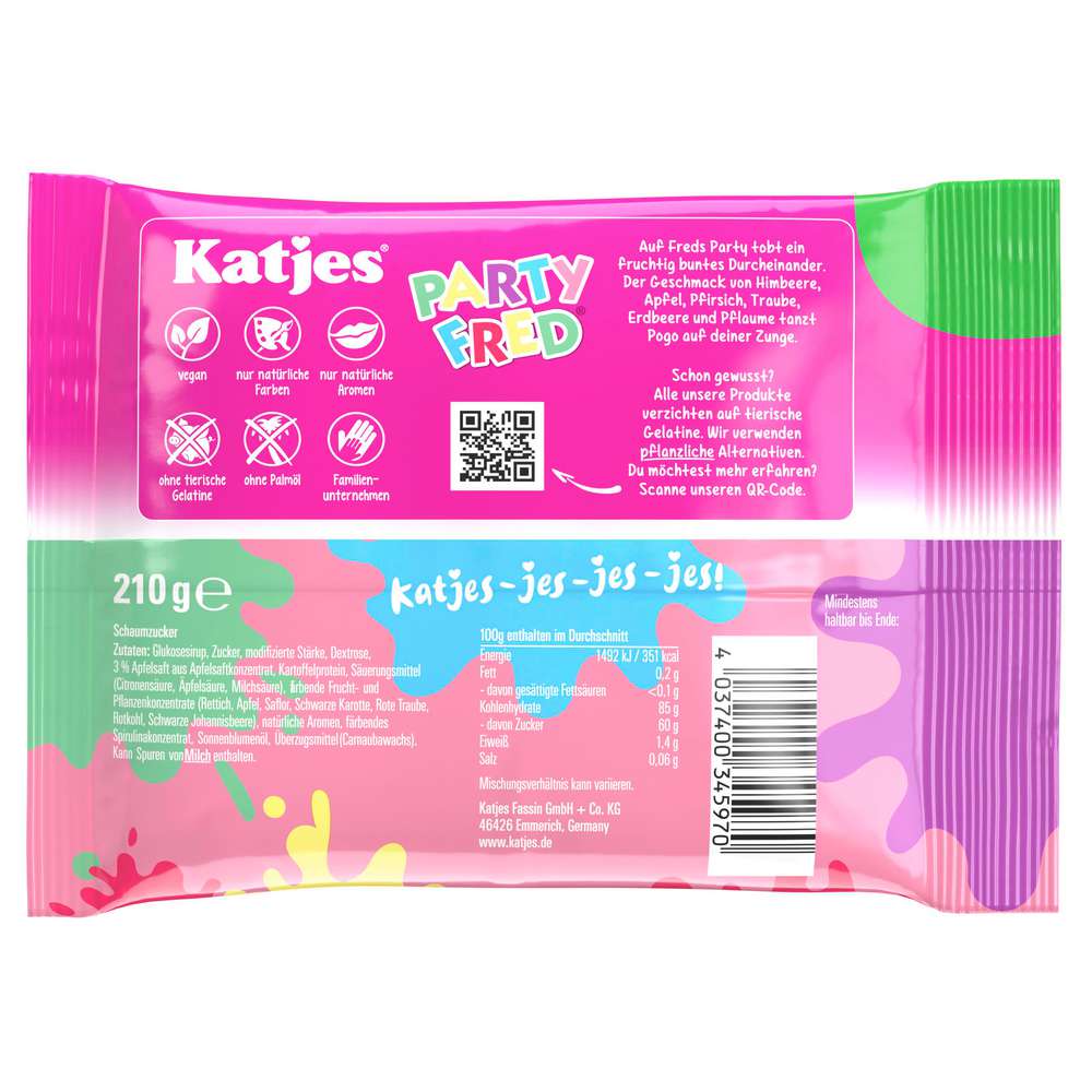 Produktabbildung Katjes Fruchtgummi Party Fred, vegan