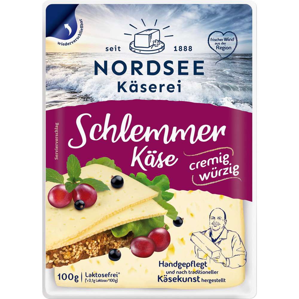 Produktabbildung Nordsee Käserei Käsescheiben Schlemmer Käse, cremig-würzig