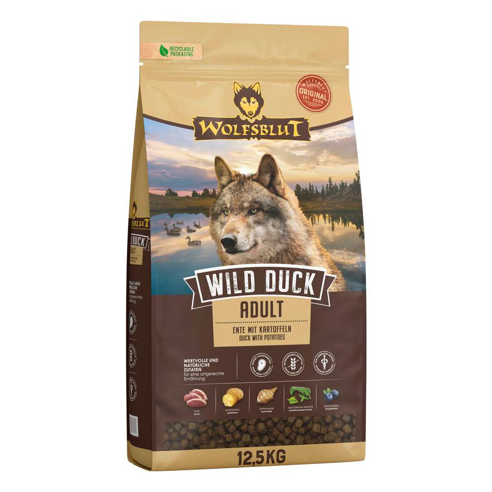 Produktabbildung Wolfsblut Hunde-Trockenfutter Wild Duck, Ente/Kartoffel