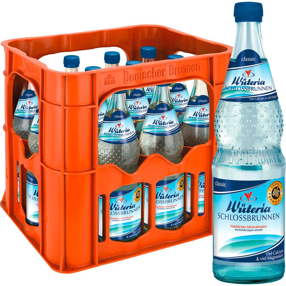 Produktabbildung Wüteria Schlossbrunnen Mineralwasser, Classic (12x 0,700 Liter)
