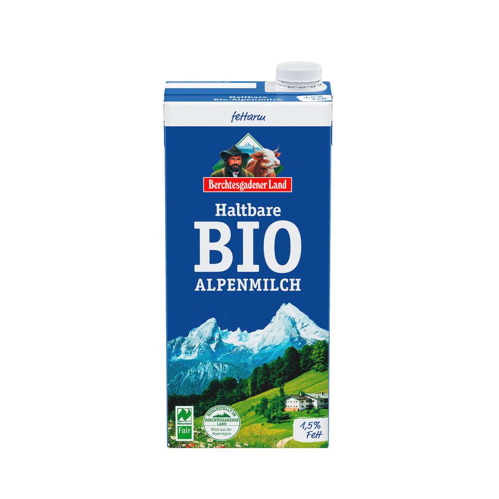Produktabbildung Berchtesgadener Land Bio H-Alpenmilch, 1,5% Fett