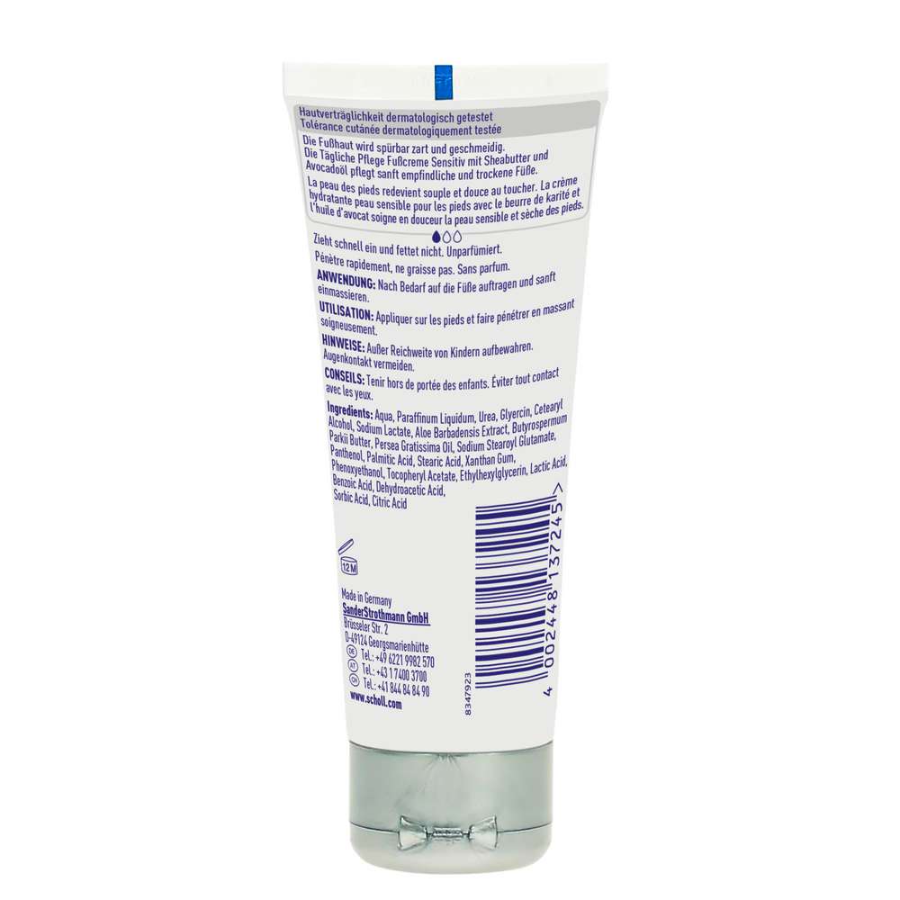 Produktabbildung Scholl Fußcreme, Sensitiv, mit Sheabutter & Avocado-Öl