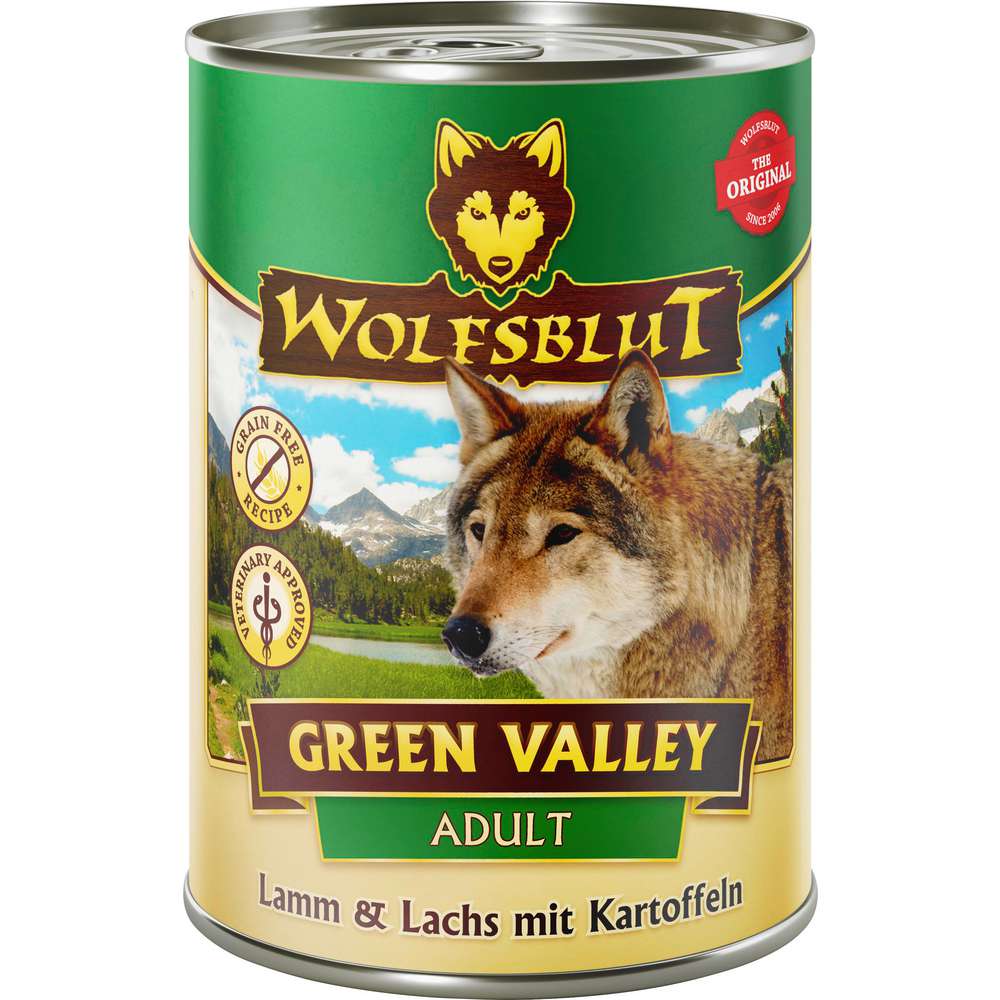Produktabbildung Wolfsblut Hunde-Nassfutter, Green Valley, Lamm/Lachs/Kartoffel