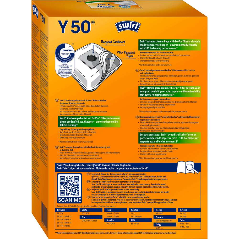 Produktabbildung Swirl Staubsauger Beutel Y50