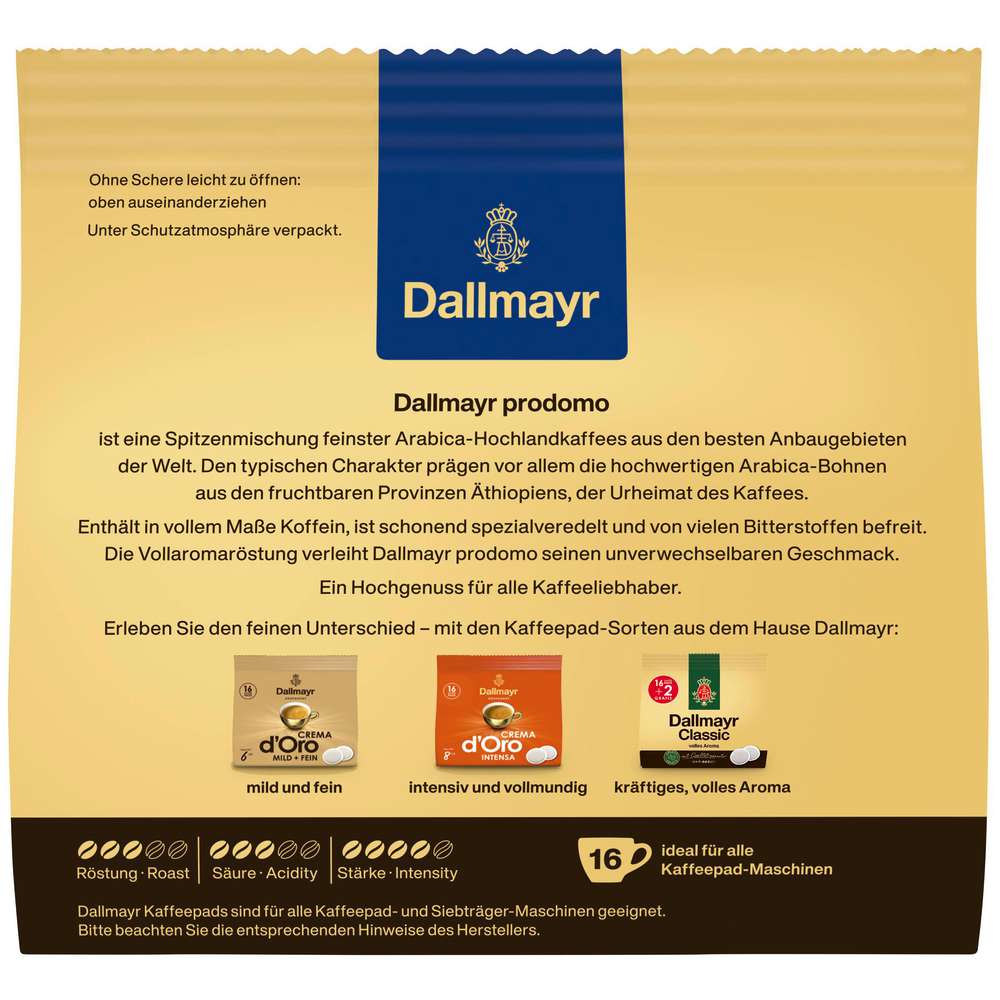 Produktabbildung Dallmayr Kaffeepads Prodomo