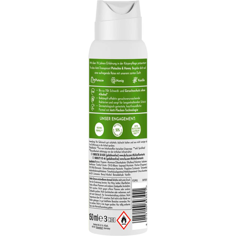 Produktabbildung Fa Deo Spray, Pistachio & Honey