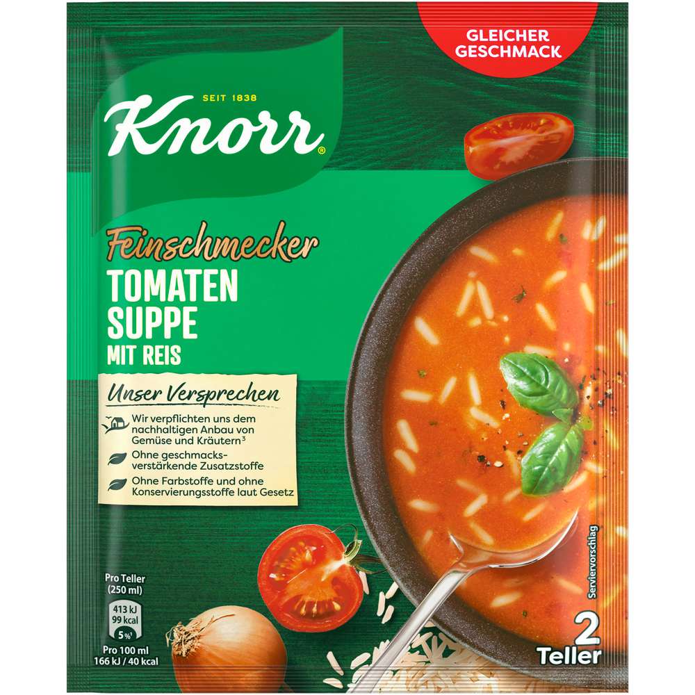 Produktabbildung Knorr Gewürzmischung Feinschmecker, Tomatensuppe mit Reis