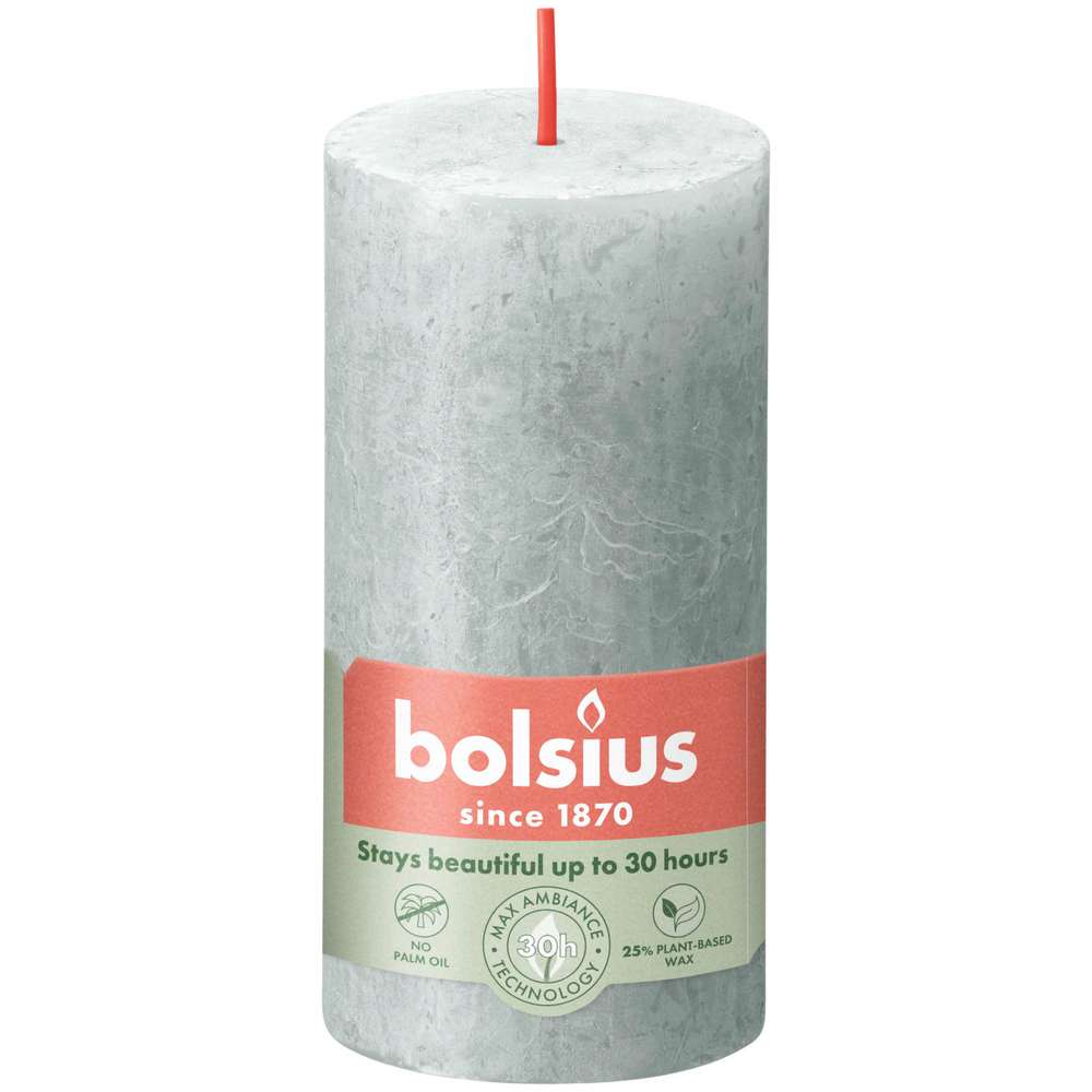 Produktabbildung Bolsius Stumpenkerze Rustik, Jade Grün