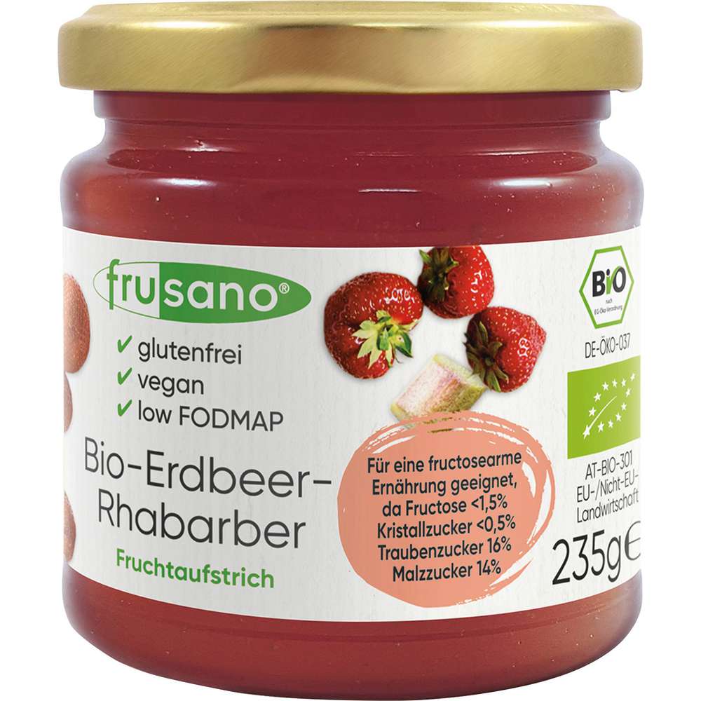 Produktabbildung Frusano Bio Fruchtaufstrich, Erdbeer-Rhabarber