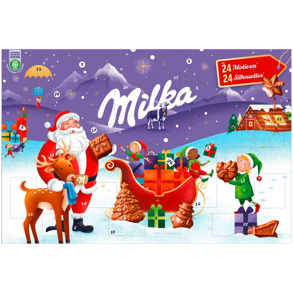 Produktabbildung Milka Adventskalender, verschiedene Motive