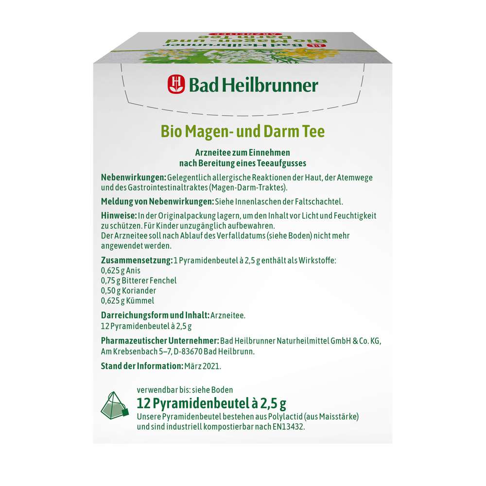 Produktabbildung Bad Heilbrunner Bio Magen- und Darm Tee