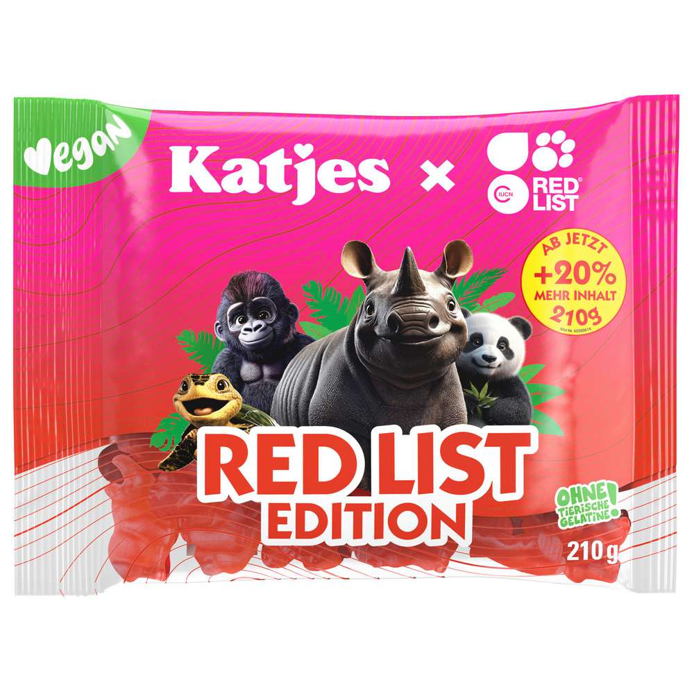 Produktabbildung Katjes Fruchtgummi Red List Edition, vegan