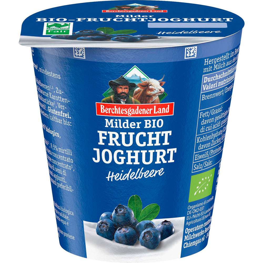 Produktabbildung Berchtesgadener Land Bio Fruchtjoghurt Heidelbeere, mild