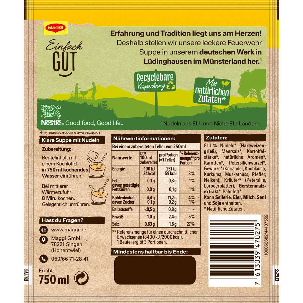 Produktabbildung Maggi Feuerwehrsuppe