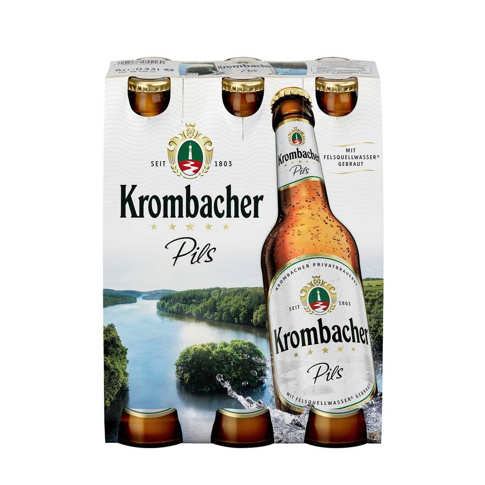 Produktabbildung Krombacher Pilsener Bier, 4,8 % (6x 0,330 Liter)